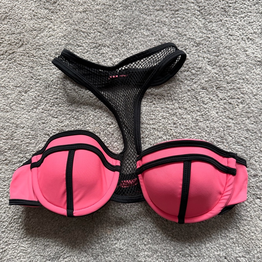 Beach Riot Black and Pink Bikini Top
